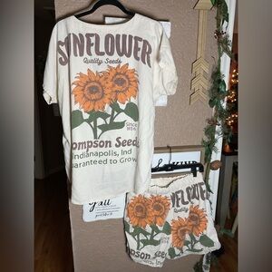 Jaded Gypsy Phair Seasons Best Sunflower Top and Shorts Set Women’s Size L/XL